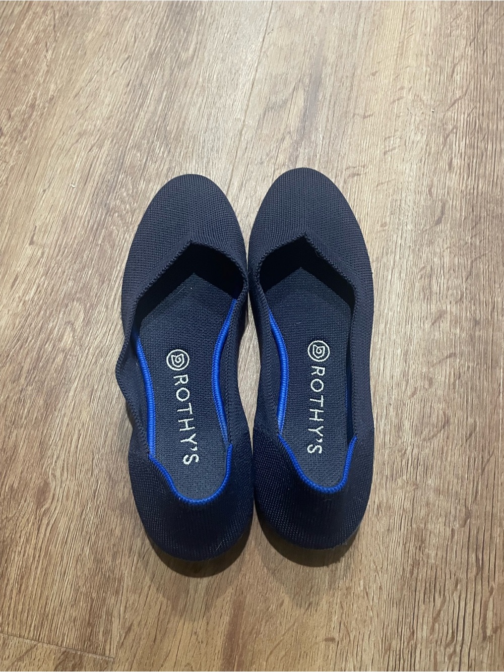 Rothy's Navy and Blue Knit Slip-On Flats